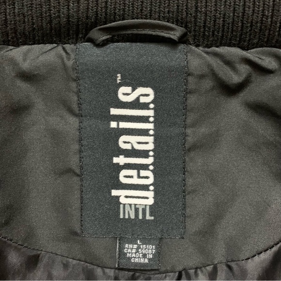 INTL d.e.t.a.i.l.s black quilted puffer front dip winter jacket coat - Picture 12 of 14